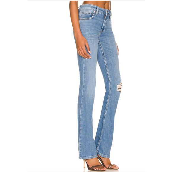 Free People We the Free Carmen Flare Distressed Womens Jeans Size 25 - Picture 2 of 12